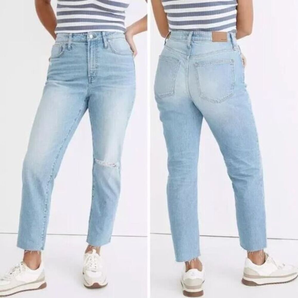 NEW Madewell The Curvy Perfect Vintage Jean in Coney Wash: Destroyed Edition, 24